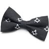 THE MASONIC COLLECTION Papillon massonico 100% seta, motivo a squadre e compassi
