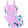 WYTbaby Costume da bagno intero da bambina, senza maniche, con pantaloncini, stampa tropicale, costume da bagno per ragazze 7-14 anni