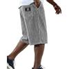 AnLingOu Pantaloncini Vintage da Uomo in Velluto a Coste, vestibilità Larga, Pantaloncini Estivi Casuali a Costine Verticali Fino al Ginocchio