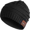 blueear Blue ear® - Cappelli invernali a maglia wireless, con altoparlanti stereo, batteria da 200 mAh, durata fino a 8 ore, ideale per esercizi all'aperto e allenamento (H21 nero)