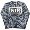 Nine Inch Nails T Shirt Band Logo Nuovo Ufficiale Unisex Long Sleeve Dip Dye Blu Size XXL