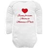 Corredino Neonato body neonato maniche lunghe con Ricamo frase Buona fortuna amore di mamma e papà - idea regalo nascita - camicina
