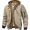 MEDUOLA Felpa con Zip da Uomo Doppia Zip con Cappuccio Giacca Invernale Cargo Maniche Lunghe Tasche Spessa Calda Stile Sportivo Informale