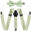 Alizeal Bretelle regolabili a 3 clip per bambini e papillon pre-annodato