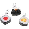 LIFKOME Portachiavi Sushi Realistico, 3 Pezzi in Plastica per Borse e Viaggi | Decorazione Zaino e Valigia, Identificazione Rapida delle Chiavi, Stile Carino e Colori Vivaci