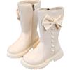 WOXIHUAN Stivali in Pelle da Bambina, Papillon Stivale con Chiusura Lampo Laterale Stivaletti Lunghi Antiscivolo Scarpe,Comodi Traspiranti Stivali Eleganti Stivaletti Caldo Boots Casual Stivale per Inverno