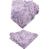 Alizeal Cravatta e fazzoletto da uomo con motivo cachemire, stile formale, casual, classico, per matrimonio e lavoro, con fazzoletto quadrato