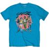 Gorillaz T Shirt Group Circle Rise Band Logo Nuovo Ufficiale Uomo Sapphire Blu Size M