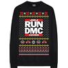 RUN--DMC Felpa Christmas in Hollis Band Logo Nuovo Ufficiale Uomo Nero Unisex