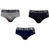 Enrico Coveri 6 Pezzi Slip Uomo in Cotone Bielastico ES1500, Assortito(Blu,Grigio Antracite e Nero), 3/S