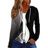 SCBFDI Felpa Zip Donna, Taglie Comode Donna, Cappotto Taglia Grossa Autunno Moderno Felpa Lavoro Manica Lunga Stampa con Cappuccio Più Morbido Cerniera