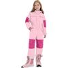 WZMYDBD Tute da Sci Bambine E Ragazze Bambino Tuta da Sci - Piumino con Cappuccio + Pantaloni Completo da Neve 2 Pezzi Tuta da Neve per Bambino Snowsuit Caldo Invernale Salopette E Giacca Cappotto