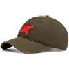Julpsk Berretto da baseball unisex con stella rossa patchwork, regolabile, in cotone, estiva, per papà