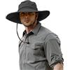 ZLYC Cappello da sole a tesa larga da uomo protezione UV Safari cappello Boonie cappello estivo da pescatore