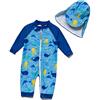 BONVERANO Costume Intero Neonato Manica 3/4 con Protezione UV 50+ con Cerniera