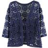 Generico Coprispalle in Pizzo con Maniche A 3/4 da Donna, Bolero, Cardigan all'Uncinetto, Corto e Trasparente, con Lacci Anteriori, Elegante Camicetta Copricostume per Abiti da Sera Casual