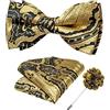 DiBanGu Bretella elastica classica a pois da uomo, a forma di Y, 6 bottoni unisex | Cravatta intrecciata, liscia e setosa, motivo cachemire, facile da abbinare, fazzoletto da taschino, gemelli, affari, feste