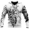 keephen Felpe con Cappuccio vichinghe da Uomo Casual Viking Warrior Odin 3D Stampato Felpa a Maniche Lunghe Pullover Jacket Tops