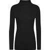 Shop & Stop Maglione da donna con collo a collo alto, tinta unita, a maniche lunghe, a collo alto, lunghezza 40-52