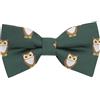 King & Priory Papillon Ricamato Gufo Verde Scuro, Verde, Taglia unica