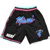 Mengmiao Miami Heat Pantaloncini da Basket Uomo - Pantaloncini NBA Sportivi, Traspiranti e Asciugatura Rapida con Tasche Zip, Loose Fit Shorts per Allenamento e Outdoor