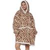 JOREAY Coperta oversize con cappuccio - Coperta in pile Sherpa indossabile unisex, taglia da adulto, modello felpa gigante soffice e confortevole con cappuccio
