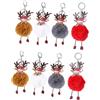 Hohopeti 8 Pezzi Portachiavi Natale con Morbido Pompom e Ciondolo Renna di Accessori Colorati per Borsa e Chiavi Leggeri e Resistenti Regalo Chic e Festivo