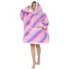 JOREAY Coperta oversize con cappuccio - Coperta in pile Sherpa indossabile unisex, taglia da adulto, modello felpa gigante soffice e confortevole con cappuccio