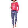 Bresdk Pigiama Donna Cotone Lungo Stampato con Pantaloni Jogger | Maglia Girocollo E Pantaloni con Polsini, Tasche Laterali E Vita Elasticizzata con Coulisse Interna