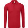 Rfmfkkg Polo da golf da uomo, a maniche lunghe, con risvolto, tinta unita, con bottoni