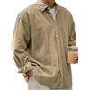 Di Yi Jia1 Camicia da Uomo in Velluto a Coste Stile retrò, Moda Casual, Maniche Lunghe Oversize