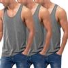VEARZ Confezione da 3/6 canottiere da uomo, 100% cotone, classiche, aderenti, estive, per adulti, senza maniche, per palestra, allenamento, taglie forti