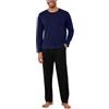 Bresdk Pigiama Uomo Invernale Cotone Lungo Pigiami Caldo Cotone Due Pezzi Maniche Lunghe e Pantaloni Lunghi a Quadri con Tasche Loungewear per Casa S-3XL