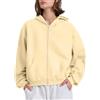 SCBFDI Sottogiacca Donna Elegante, Felpa Lunga Donna, Giacca di Base Esterno Manica Lunga Felpa Taglia Grossa Autunno Morbido con Zip Adatto Tinta Unita