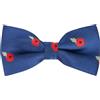 King & Priory Papillon Ricamato Papavero Blu Navy a spina di pesce