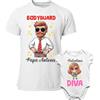 Colorfamily Coppia T-Shirt Maglietta papà e Body Neonato o Bimbo Padre Figlio Player 1 2 - Idea Regalo Bodino Divertente per Uso diurno