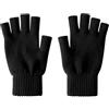 iMongol Guanti a mezze dita in pura lana mongola, unisex nero Nero