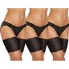 sesto senso 3 Paia Fasce Cosce Anti Sfregamento Sexy Elastico con 4 Strisce di Silicone Bande