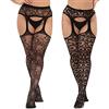 MANZI Donne Bretella Collant Plus Size Pizzo Fantasia Giarrettiera Calze Sexy A Rete Coscia Alta 2 Paia