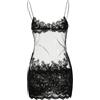 YISENJEE Camicia da Notte Donna Sexy Abito Sottoveste da Donna in Organza Trasparente con Ricami in Pizzo Scollo A V vestibilità Aderente Minigonna