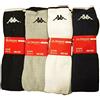 Kappa N.6 Paia Calze LUNGHECALZETTONE Uomo Donna Kappa Spugna di Cotone Sport Lavoro Colore Grigio