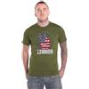 John Lennon T Shirt Rainbows Love & Peace Logo Nuovo Ufficiale Uomo Blu