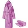 BIANCHERIAWEB Accappatoio Con Cappuccio Tinta Unita, 100% Cotone, Asciugatura Rapida, Uomo Donna Unisex, In Spugna con Tasche e Cintura, Morbido Assorbente Resistente e Lavabile in Lavatrice