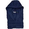 Maé VIA ROMA,60 Accappatoio Spugna con Cappuccio Uomo Donna Unnisex da 400 gr/mq, Blu, XL