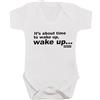 Baby Moo's WAKE UP WAKE UP Baby Grow | Unisex Cool Oasis Indie Rock Music Divertente Body Vest - Alternativa Gallagher BABY MOO'S UK