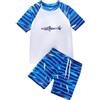 PAEHUIMT Costume Bambino Mare, Maglietta UV，Pantaloncini，Cuffia Piscina, Costumi Squalo 3 Pezzi