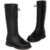 Generico Stivali per Bambini E Ragazze, Imbottiti, in Pelle, Classici Stivali Invernali con Cerniere Laterali, Eleganti Caldo Peluche Alto Scarpe, Suola Spessa Antiscivolo Neve Stivaletti