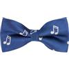 King & Priory Papillon ricamato a spina di pesce blu navy con note musicali