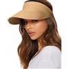 FURTALK Cappello da Sole da Donna in Paglia UPF 50+ Impacchettabile Pieghevole con Visiera