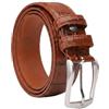 CM Conte Massimo Conte Massimo Cintura Uomo Donna in Vera Pelle Effetto Cocco, Fibbia Nickel Free, Made in Italy, Altezza 3,5 cm, Con Scatola